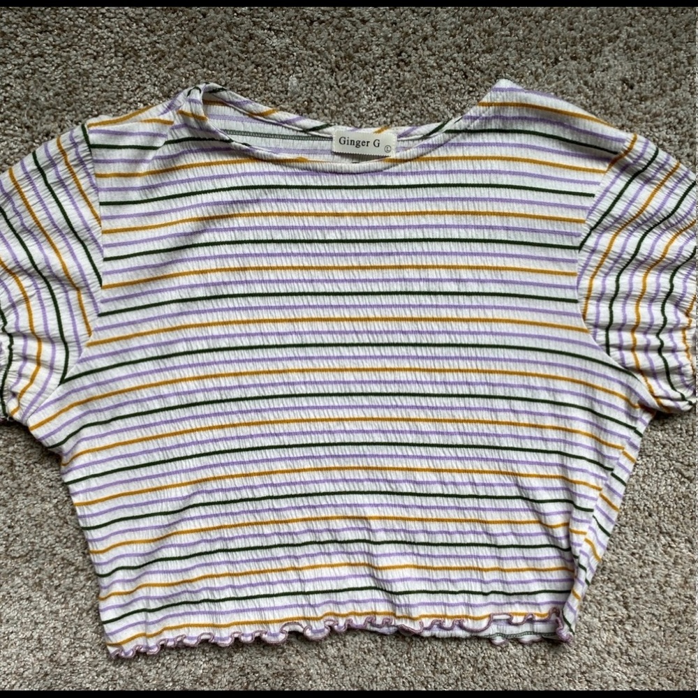 Ginger G striped crop top